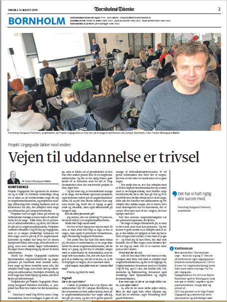 Avisforside med overskriften: "Vejen til uddannelse er trivsel"